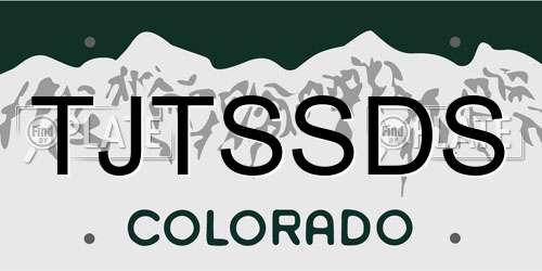 TJTSSDS Colorado License Plate