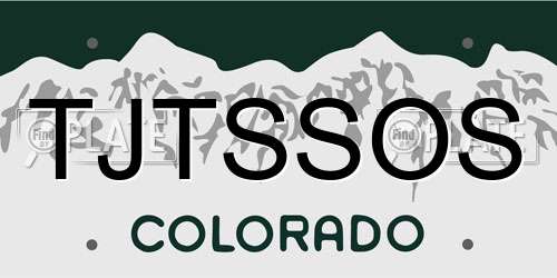 TJTSSOS Colorado License Plate