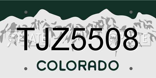 TJZ5508 Colorado License Plate