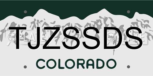 TJZSSDS Colorado License Plate