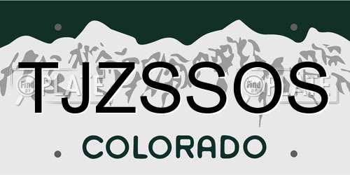 TJZSSOS Colorado License Plate