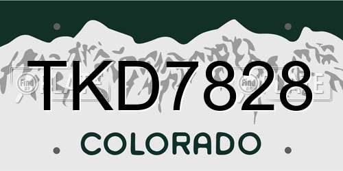 TKD7828 Colorado License Plate