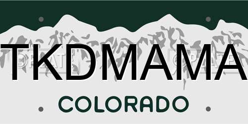 TKDMAMA Colorado License Plate