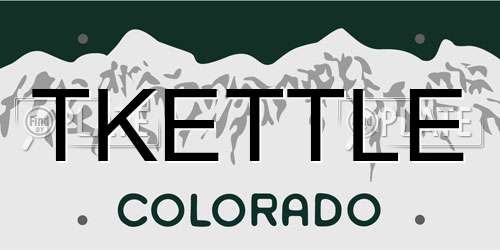 TKETTLE Colorado License Plate