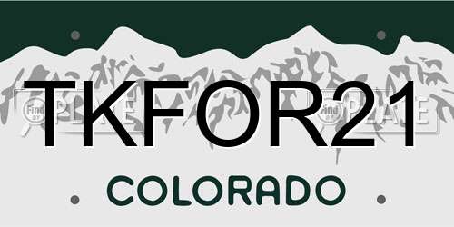 TKFOR21 Colorado License Plate