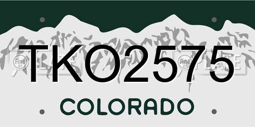 TKO2575 Colorado License Plate