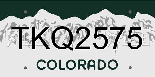 TKQ2575 Colorado License Plate