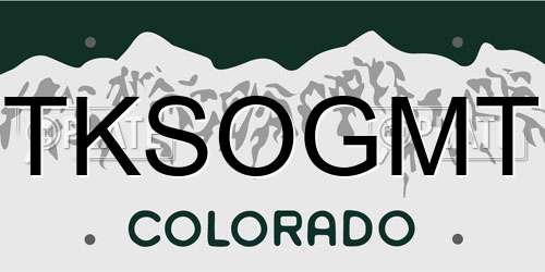 TKSOGMT Colorado License Plate