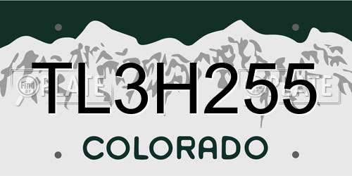 TL3H255 Colorado License Plate