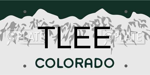TLEE Colorado License Plate