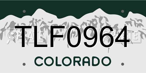 TLF0964 Colorado License Plate