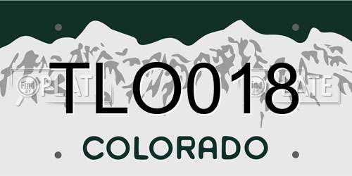 TLO018 Colorado License Plate