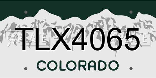 TLX4065 Colorado License Plate