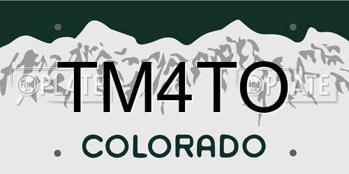 TM4TO Colorado License Plate