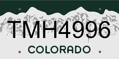 TMH4996 Colorado License Plate