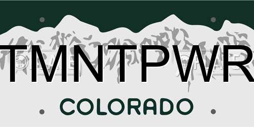 TMNTPWR Colorado License Plate
