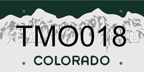 TMO018 Colorado License Plate