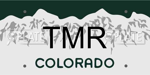 TMR Colorado License Plate