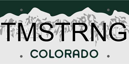 TMSTRNG Colorado License Plate