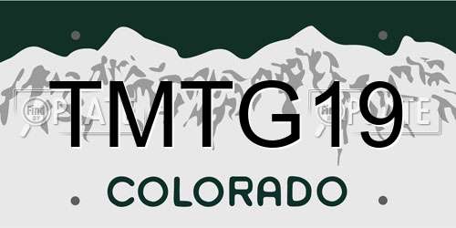 TMTG19 Colorado License Plate