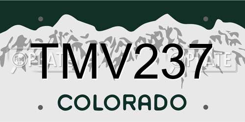 TMV237 Colorado License Plate