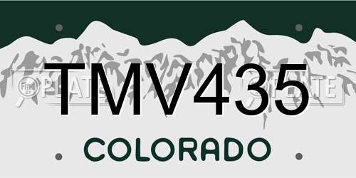 TMV435 Colorado License Plate