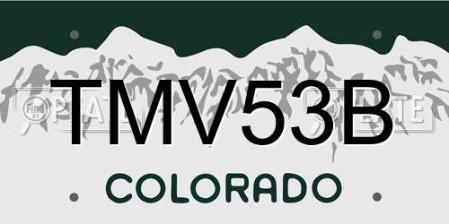 TMV53B Colorado License Plate