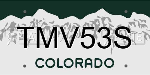 TMV53S Colorado License Plate