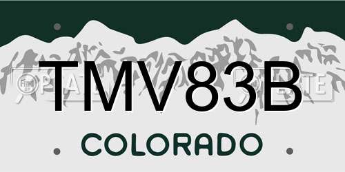 TMV83B Colorado License Plate