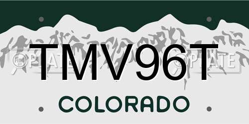 TMV96T Colorado License Plate