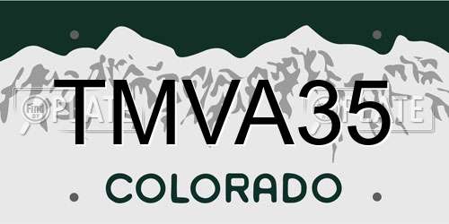 TMVA35 Colorado License Plate