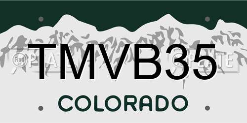 TMVB35 Colorado License Plate