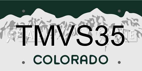 TMVS35 Colorado License Plate