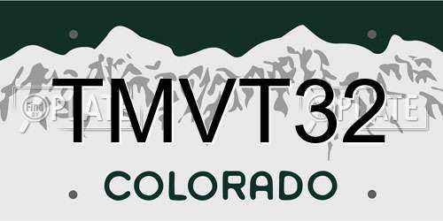 TMVT32 Colorado License Plate