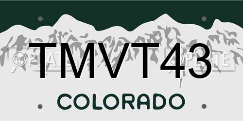 TMVT43 Colorado License Plate