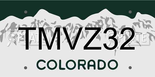 TMVZ32 Colorado License Plate
