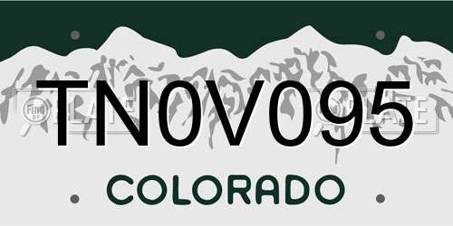 TN0V095 Colorado License Plate