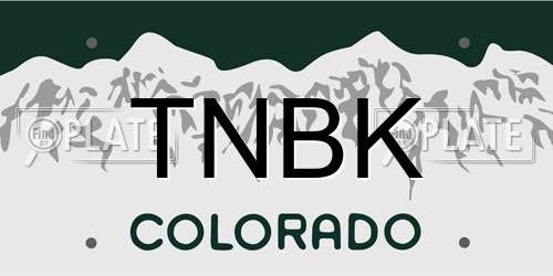 TNBK Colorado License Plate