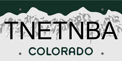 TNETNBA Colorado License Plate