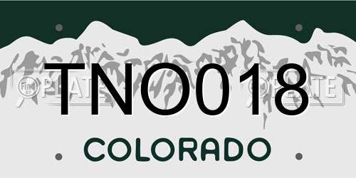 TNO018 Colorado License Plate