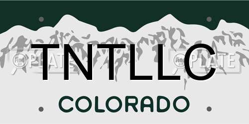 TNTLLC Colorado License Plate