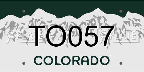 TO057 Colorado License Plate