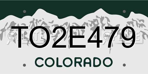TO2E479 Colorado License Plate