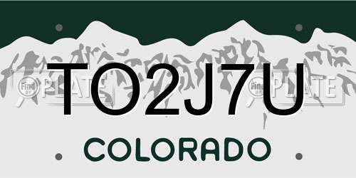 TO2J7U Colorado License Plate