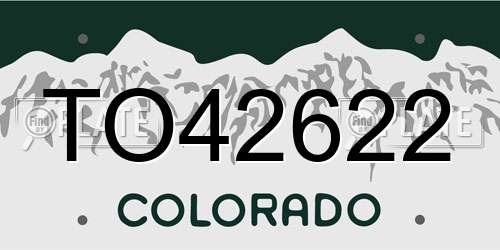TO42622 Colorado License Plate