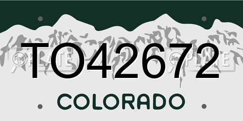 TO42672 Colorado License Plate