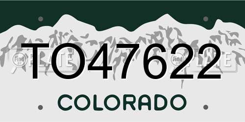 TO47622 Colorado License Plate