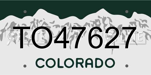 TO47627 Colorado License Plate