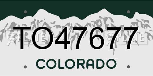 TO47677 Colorado License Plate