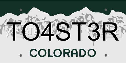 TO4ST3R Colorado License Plate